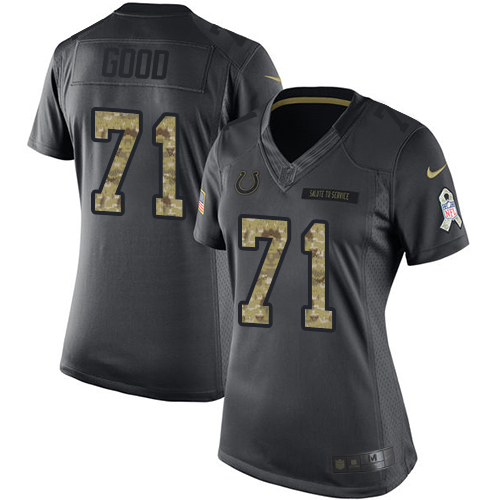 Women's Limited Denzelle Good Nike Jersey Black - #71 2016 Salute to Service NFL Indianapolis Colts